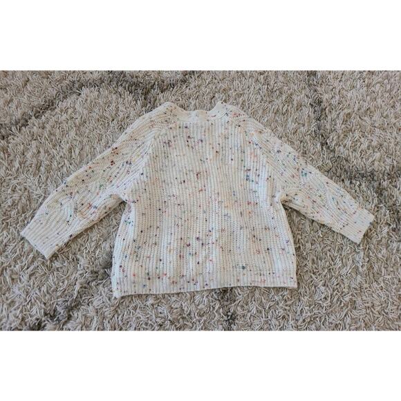 Girls Creme Colored Confetti Button Cardigan Size 5 - Picture 3 of 3